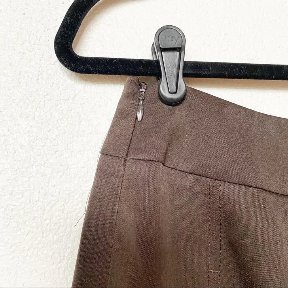 Carlisle 100% Wool Brown Pleated Skirt Size 4